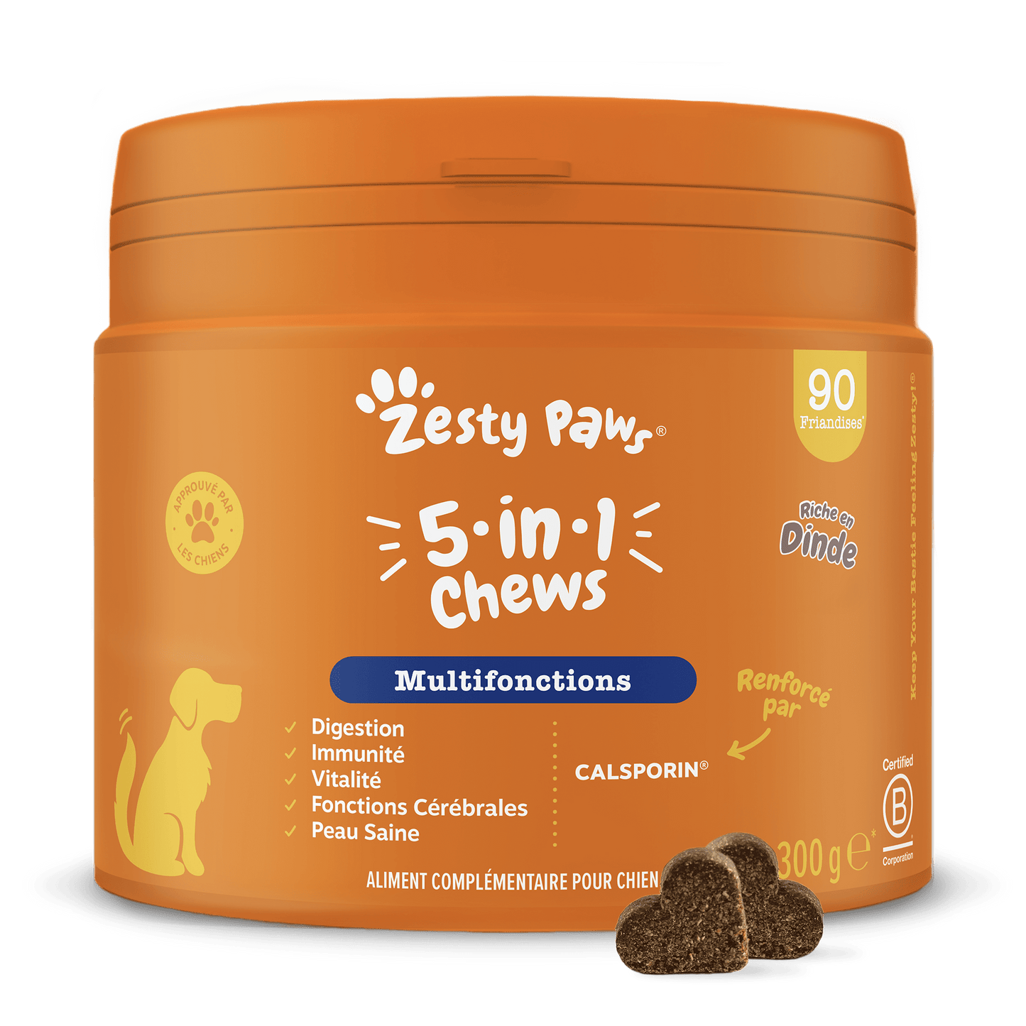 Zesty Paws 5-in-1 Chews - Turkey - 90 Chews