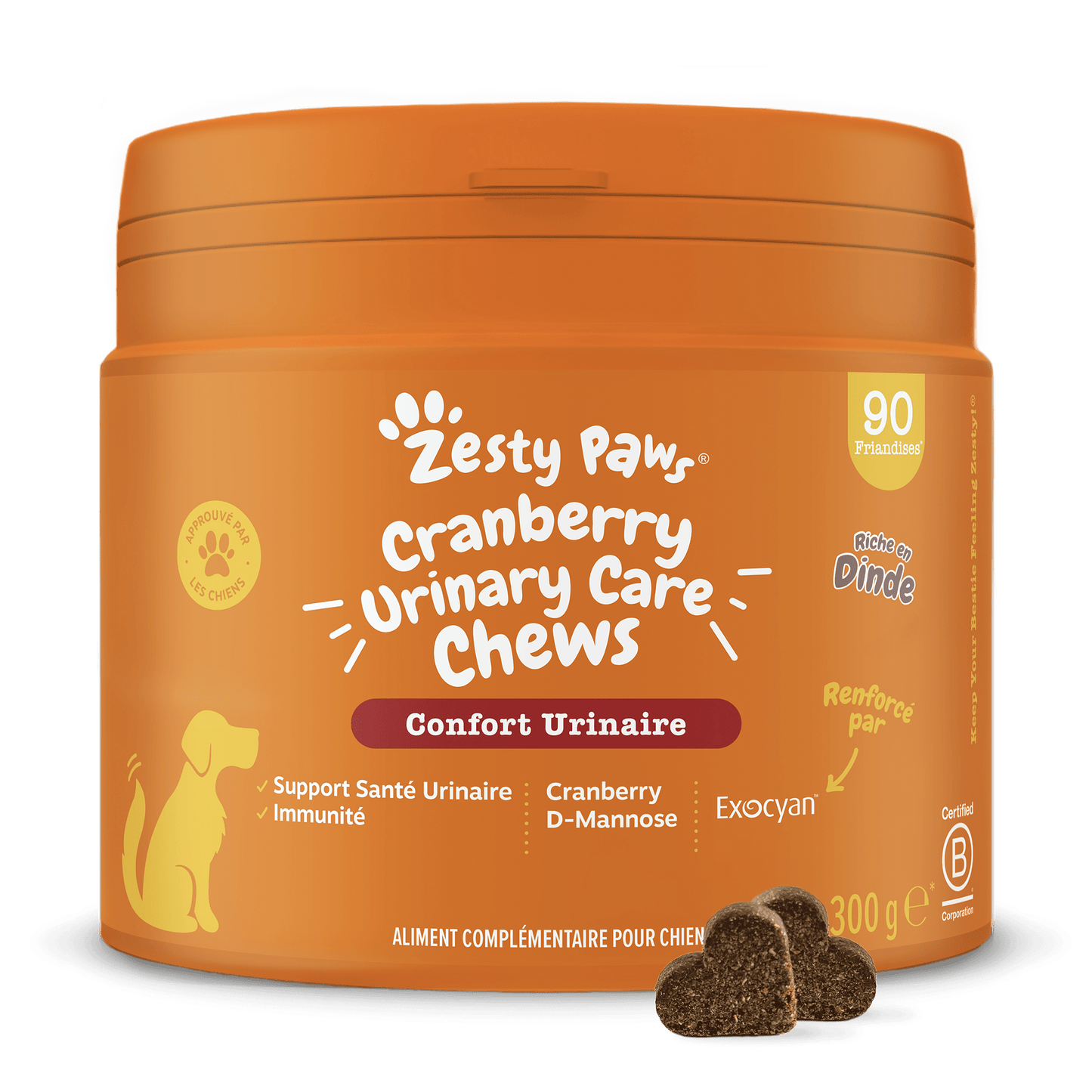 Zesty Paws Cranberry Urinary Chews - Turkey - 90 Chews