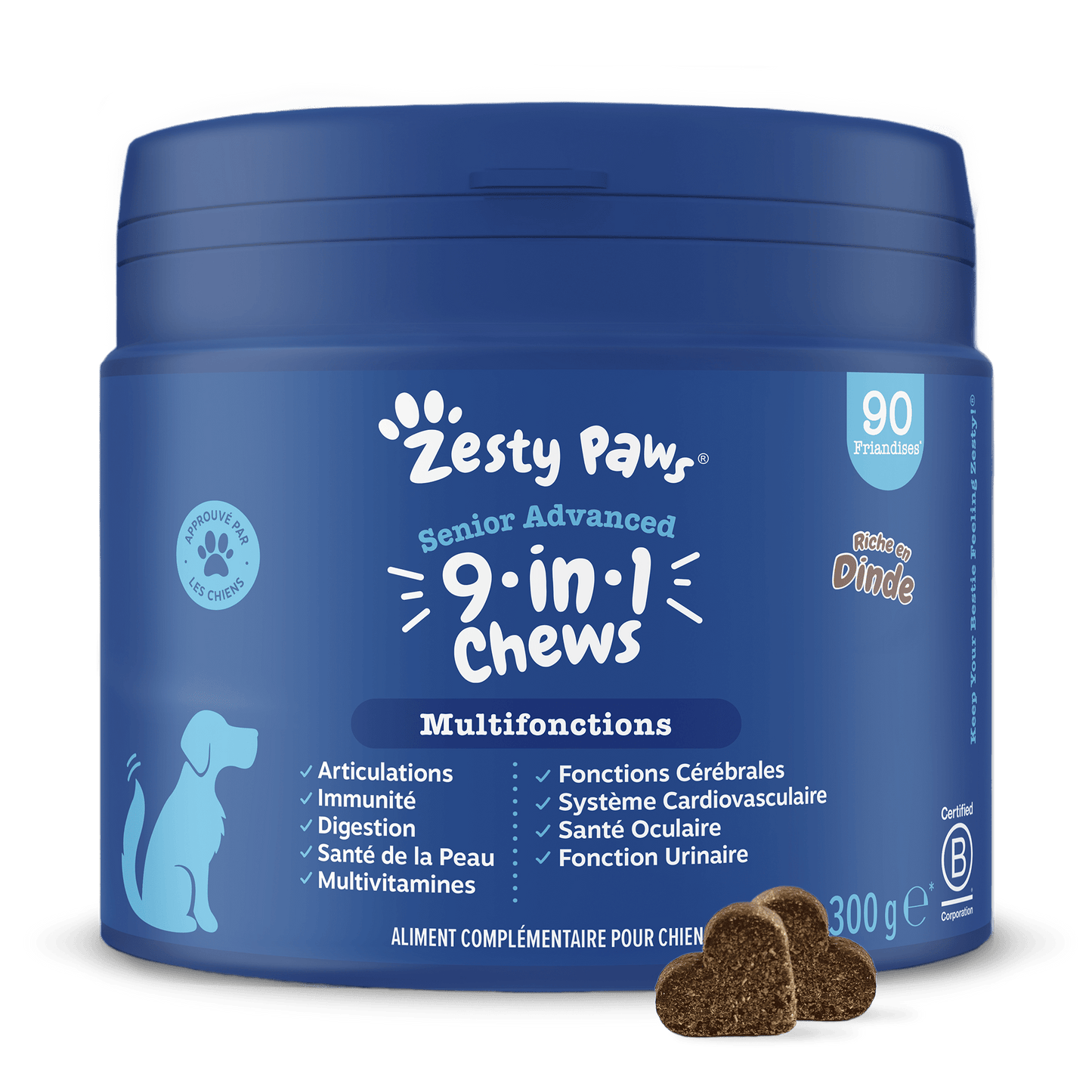 Zesty Paws Senior Advanced 9-1 Chews - Turkey - 90 Chews