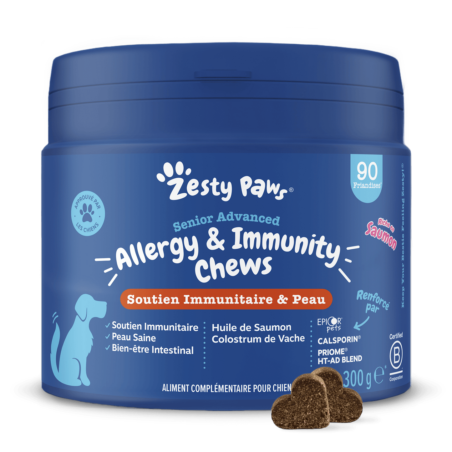 Zesty Paws Senior Advanced Allergy & Immunity Chews - Salmon - 90 Chews